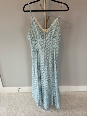 In Loom Blue Floral Cami Maxi Dress